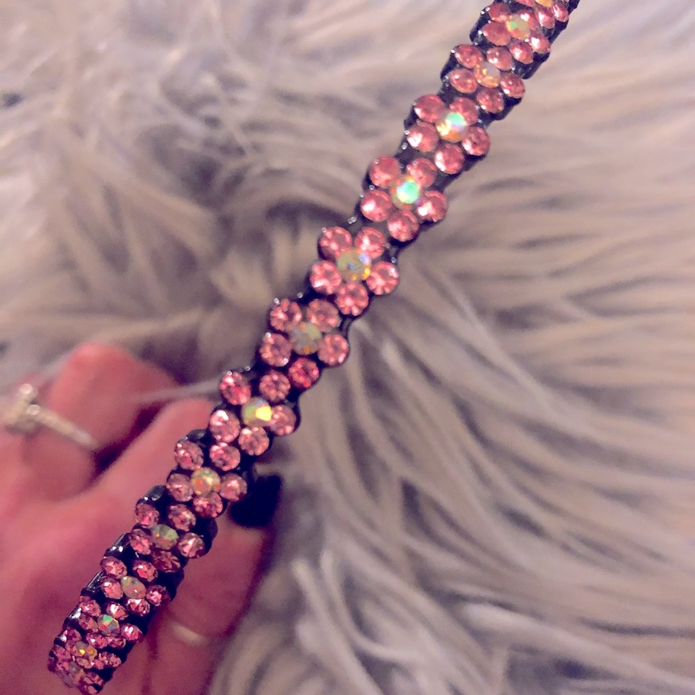 Pink Flower Crystal Headband